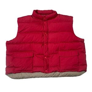 Cabelas Premiere Northern Goose Down Fill Vest Mens 5X Burgundy Hunt Camp